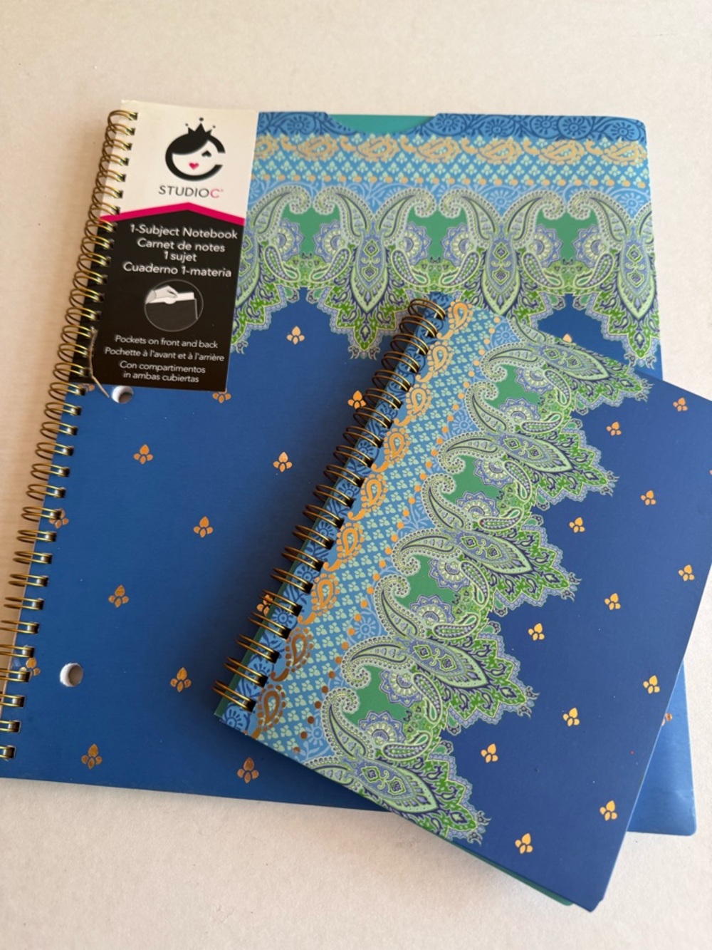Studio C Blue & Green Paisley Spiral Notebooks